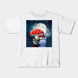 Amanita Muscaria the Red Mushroom with White Spots is Santa Claus's High Flying Reindeer Kids T-Shirt